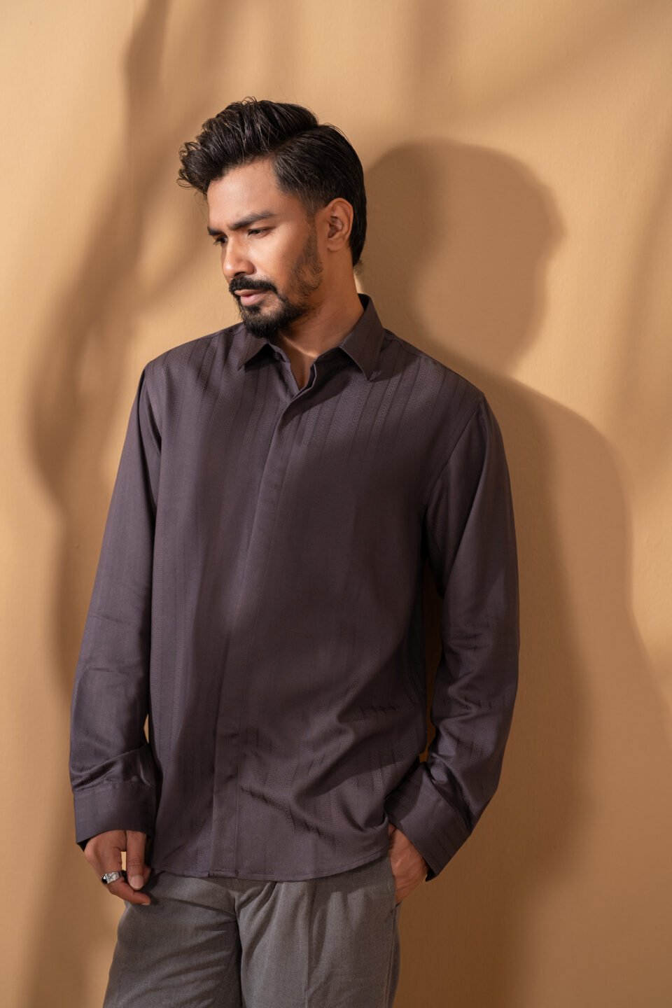 Plum Bamboo Silk Shirt