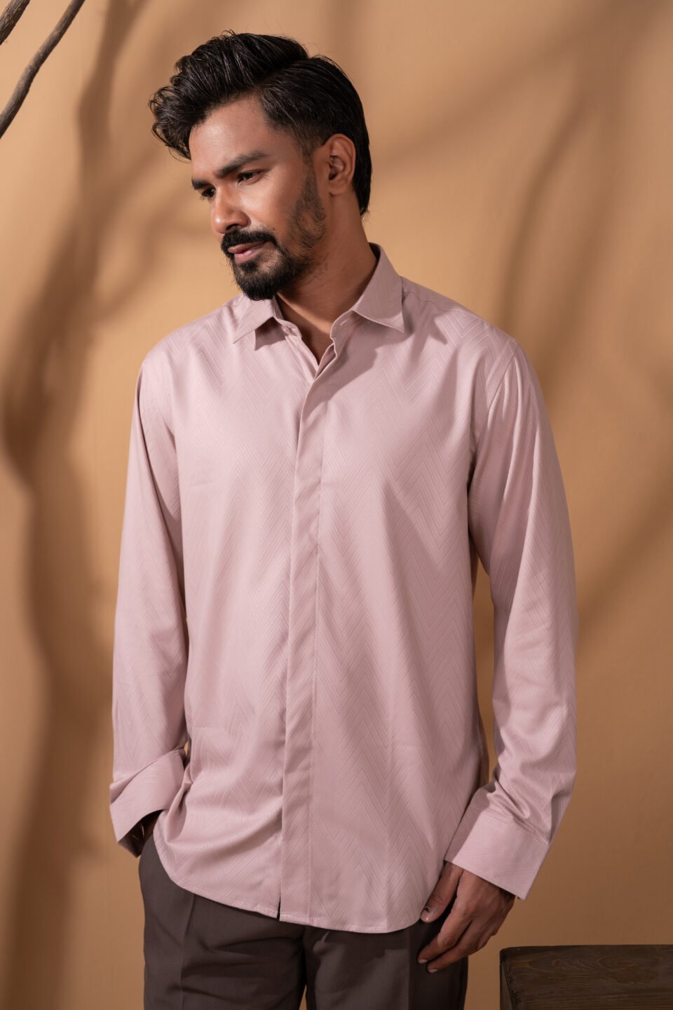 Baby Pink Bamboo Silk Shirt