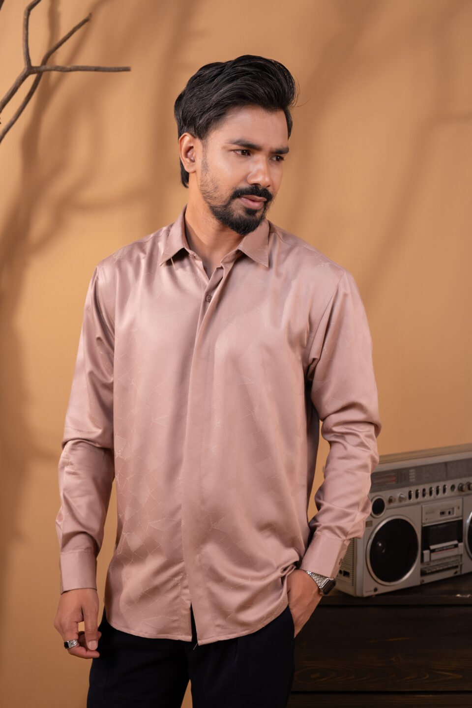 Light Pink Bamboo Silk Shirt