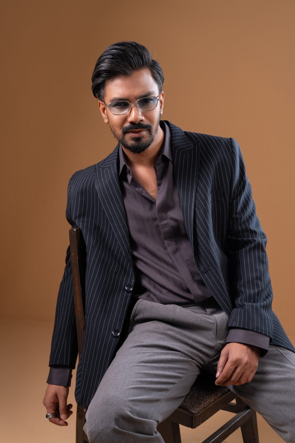 Navy Pin Stripe Blazer