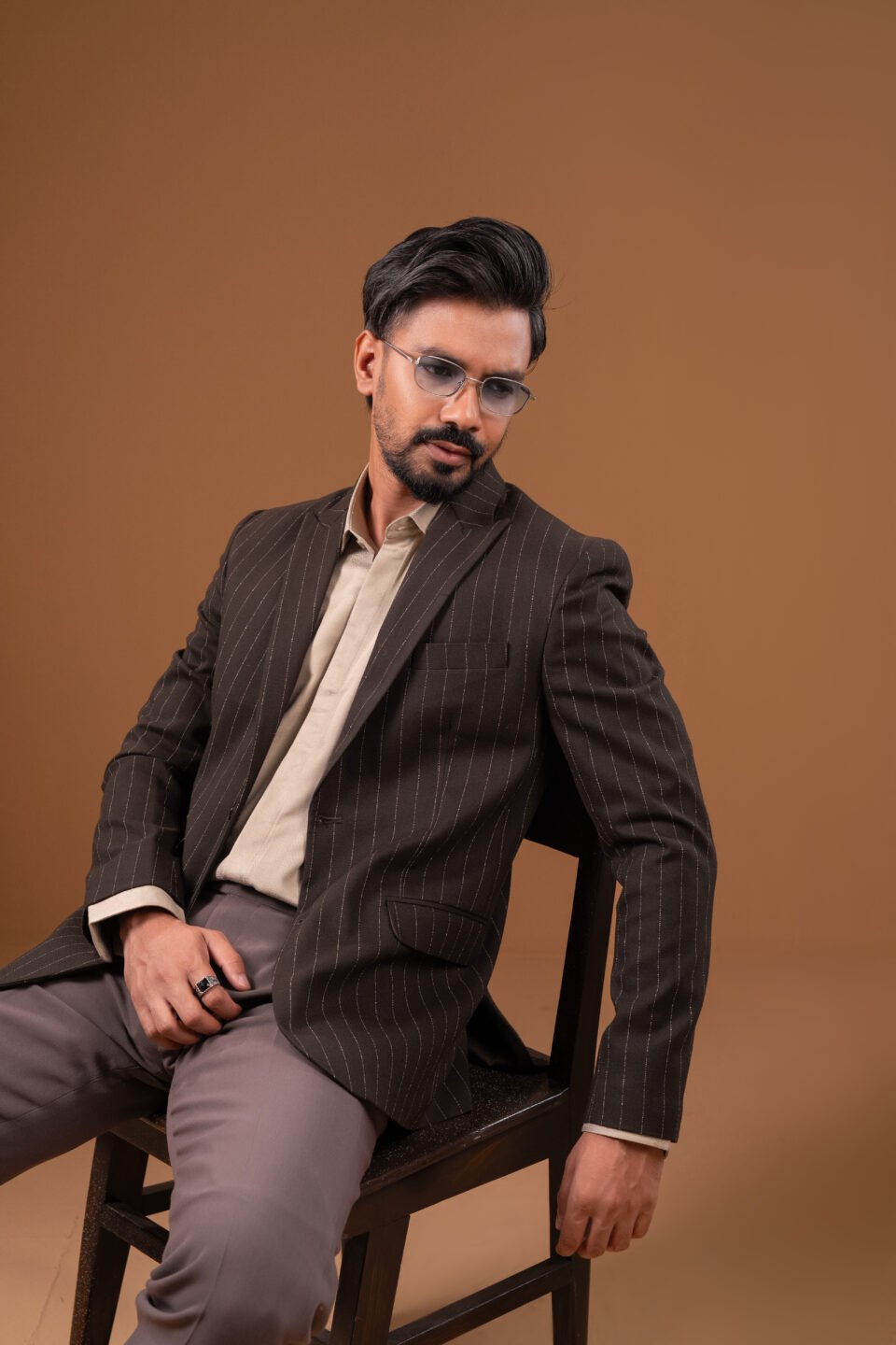 Brown Pin Stripe Blazer